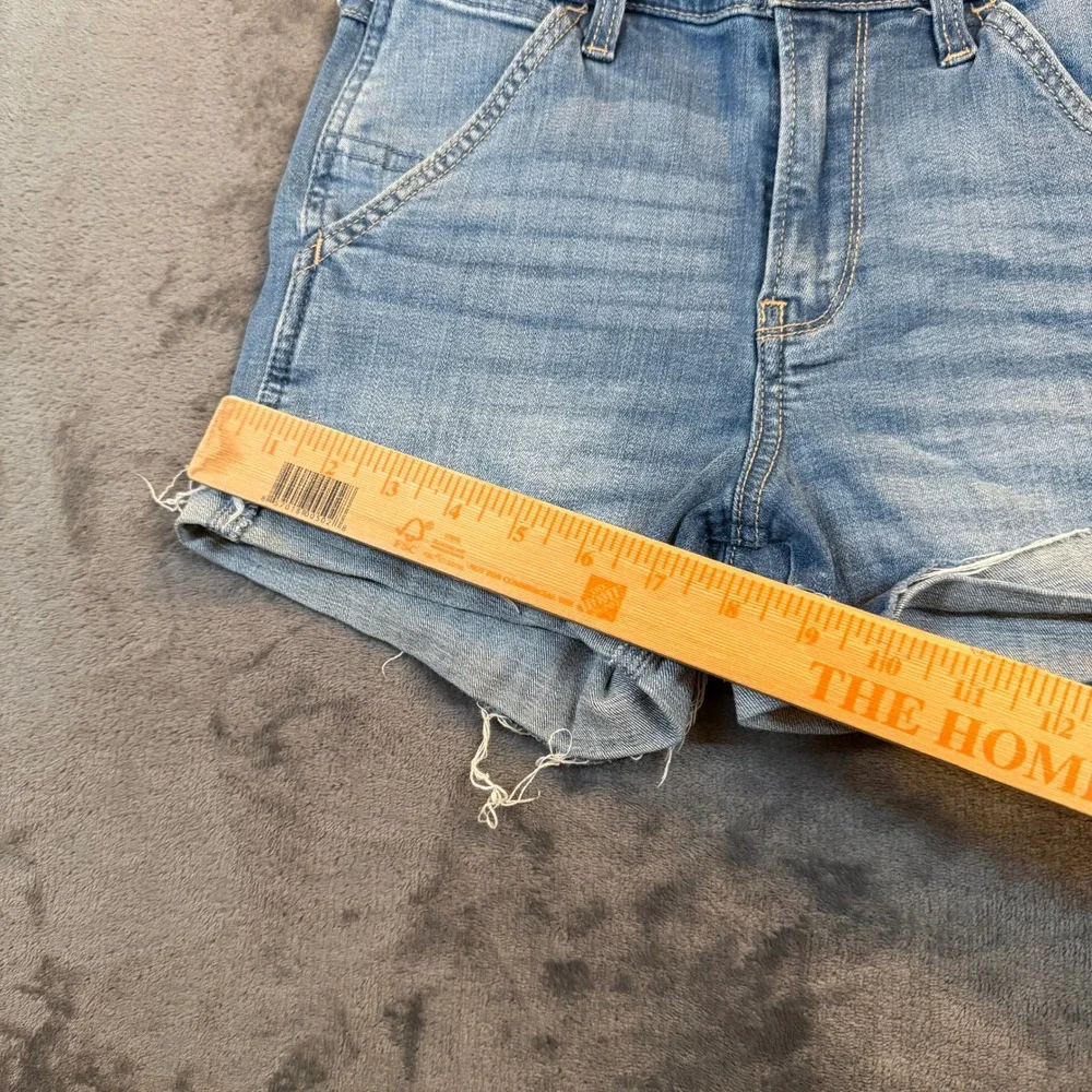 Hollister High Rise Short 3 Denim‎ Womens Size 0 Blue Advanced Stretch Cut Off